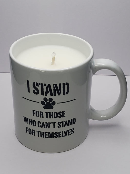 I STAND RESCUE COFFEE CUP PREMIUM SCORPION WAX CANDLE